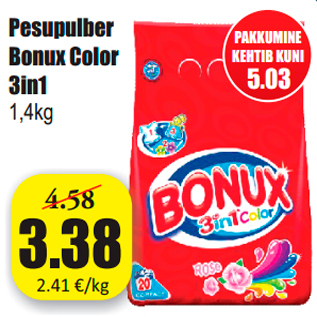 Allahindlus - Pesupulber Bonux Color 3in1 1,4kg