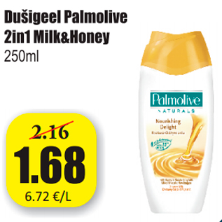 Allahindlus - Dušigeel Palmolive 2in1 Milk&Honey 250 ml