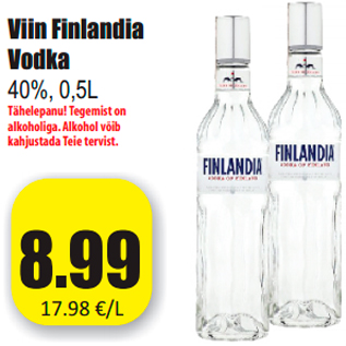 Allahindlus - Viin Finlandia Vodka