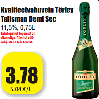 Allahindlus - Kvaliteetvahuvein Törley Talisman Demi Sec