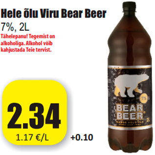 Allahindlus - Hele õlu Viru Bear Beer