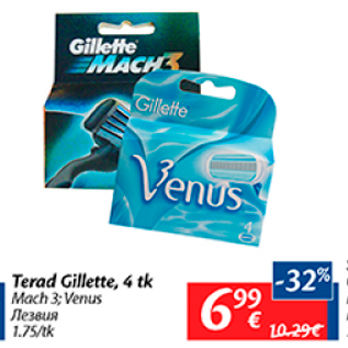 Allahindlus - Terad Gillette, 4 tk