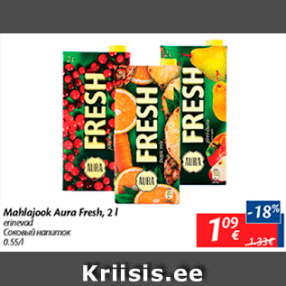 Allahindlus - Mahlajook Aura Fresh, 2 l