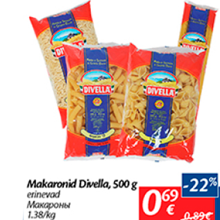 Allahindlus - Makaronid Divella, 500 g