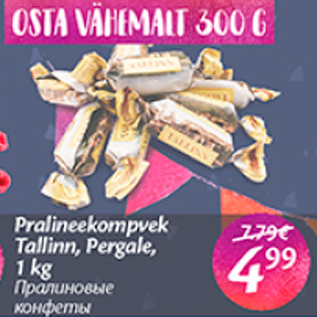 Allahindlus - Pralineekompvek Tallinn, Pergale, 1 kg