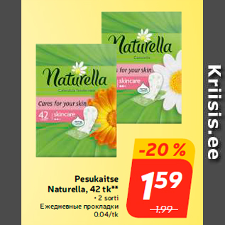 Allahindlus - Pesukaitse Naturella, 42 tk**