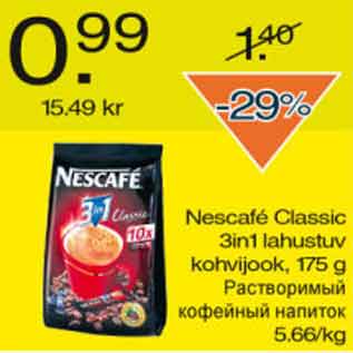 Allahindlus - Nescafe Classic 3in1 lahustuv kohvijook