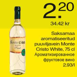 Allahindlus - Saksamaa aromatiseeritud puuviljavein Monte Cristo White