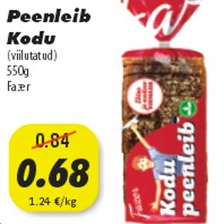 Allahindlus - Peenleib Kodu (viilutatud) 550g