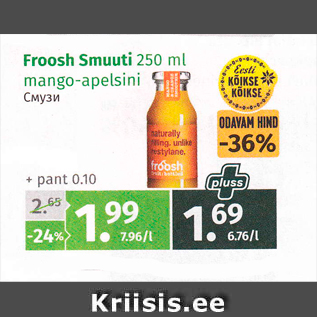 Allahindlus - Froosh Smuuti 250 ml