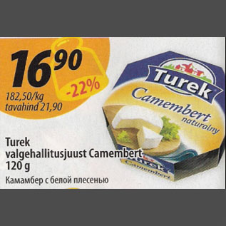 Allahindlus - Turek valgehallitusjuust Camembert