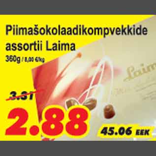 Allahindlus - Piimašokolaadikompvekkide assortii Laima