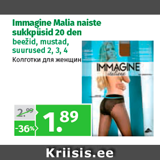 Allahindlus - Immagine Malia naiste sukkpüsid 20 den