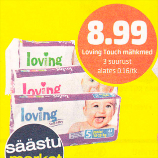 Allahindlus - Loving Touch mähkmed 3 suurust