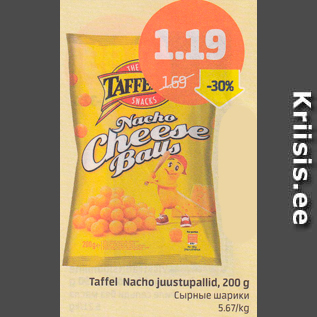 Allahindlus - taffel Nacho juustupallid, 200 g