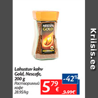 Allahindlus - Lahustuv kohv Gold, Nescafe, 200 g