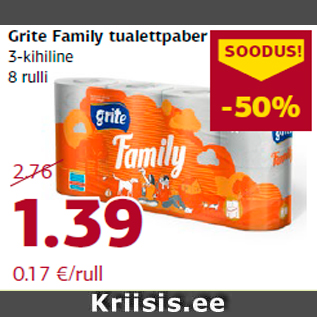 Allahindlus - Grite Family tualettpaber