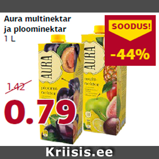 Allahindlus - Aura multinektar ja ploominektar 1 L