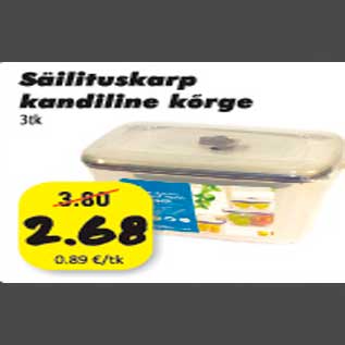 Allahindlus - Säilituskarp kandiline kõrge