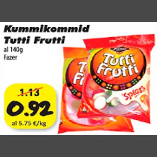 Allahindlus - Kummikommid Tutti Frutti Fazer