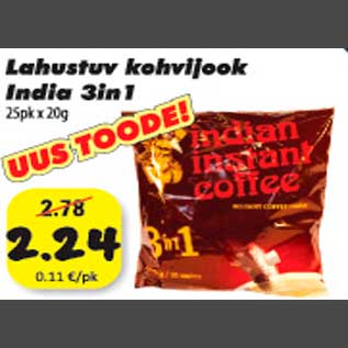 Allahindlus - Lahustuv kohvijook India 3in1