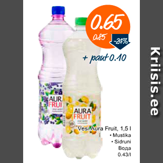 Allahindlus - Vesi Aura Fruit, 1,5 L