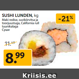 Allahindlus - SUSHI LUNDEN, kg