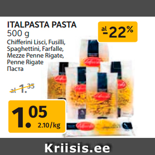 Allahindlus - ITALPASTA PASTA 500 g