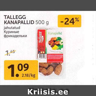 Allahindlus - TALLEGG KANAPALLID 500 g