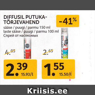 Allahindlus - DIFFUSIL PUTUKATÕRJEVAHEND