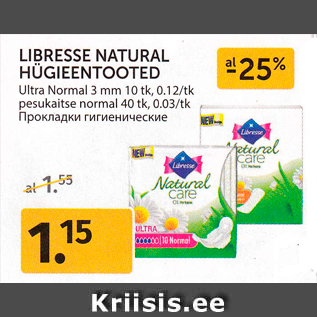 Allahindlus - LIBRESSE NATURAL HÜGIEENTOOTED