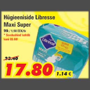 Allahindlus - Hügieeniside Libresse Maxi Super