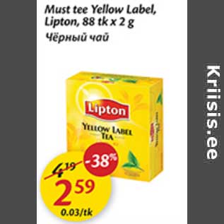 Allahindlus - Must tee Yellow Label, Lipton,