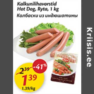 Allahindlus - Kalkunilihavorstid Hot Dog, Ryta,