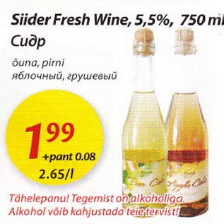 Allahindlus - Siider Fresh Wine,