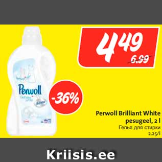 Allahindlus - Perwoll Brilliant White pesugeel, 2 l