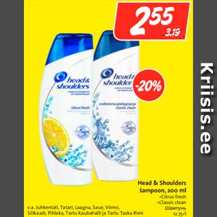 Allahindlus - Head & Shoulders šampoonCitrus fresh, 200 ml