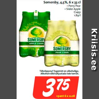 Allahindlus - Somersby, 4,5%, 6 x 33 cl