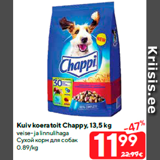 Allahindlus - Kuiv koeratoit Chappy, 13,5 kg