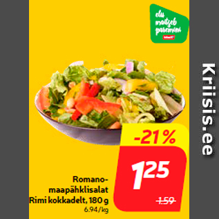 Allahindlus - Romanomaapähklisalat Rimi kokkadelt, 180 g