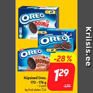 Allahindlus - Küpsised Oreo, 170 - 176 g