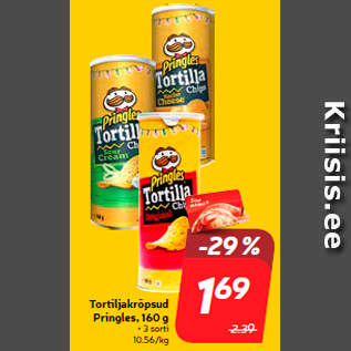 Allahindlus - Tortiljakrõpsud Pringles, 160 g