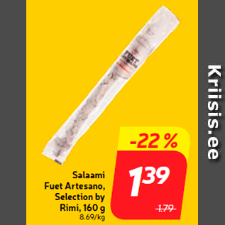 Allahindlus - Salaami Fuet Artesano, Selection by Rimi, 160 g