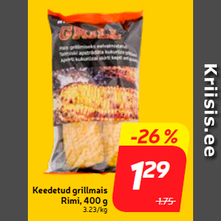 Allahindlus - Keedetud grillmais Rimi, 400 g