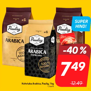 Allahindlus - Kohviuba Arabica, Paulig, 1 kg