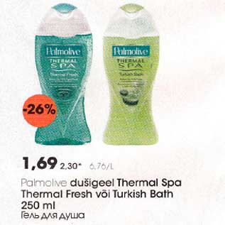 Allahindlus - Palmolive dušigeel Тhеrmal Spa Thermal Fresh või Turkish Bath 250 ml