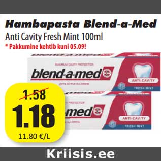 Allahindlus - Hambapasta Blend-a-Med Anti Cavity Fresh Mint 100ml