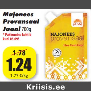 Allahindlus - Majonees Provansaal Jaani 700g