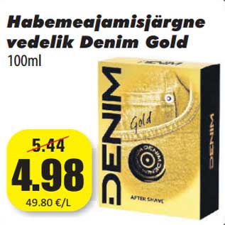 Allahindlus - Habemeajamisjärgne vedelik Denim Gold 100ml