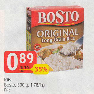 Allahindlus - Riis Bosto, 500 g, 1,78/kg